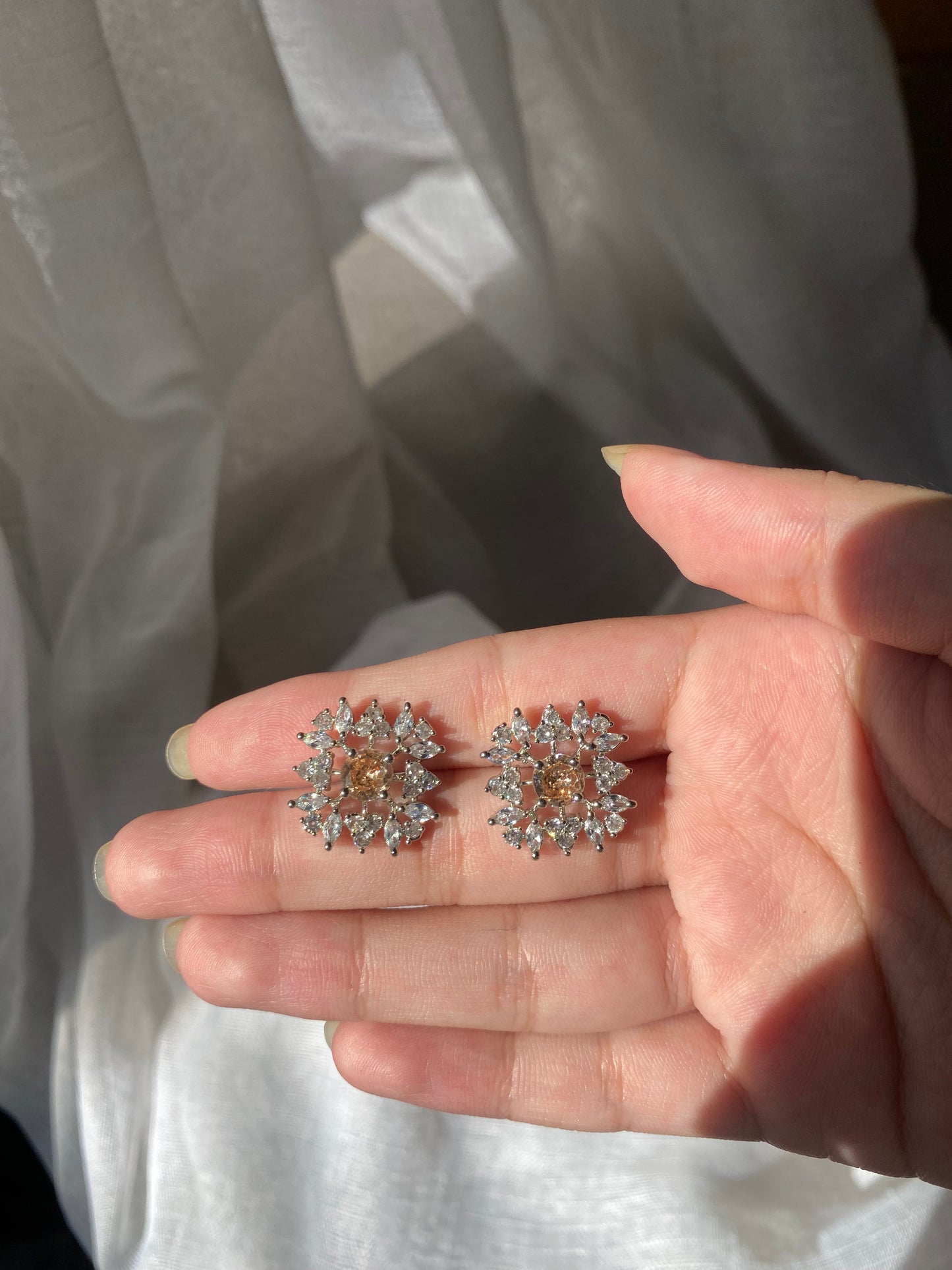 Topaz Silver Stud Earrings