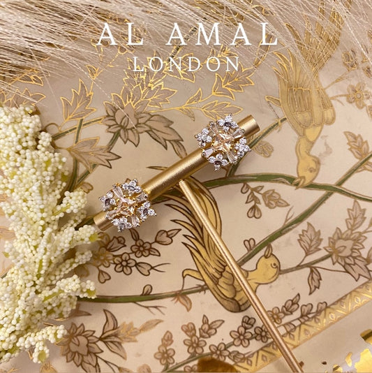ELINA CHAMPAGNE PURE SILVER LARGE STUDS