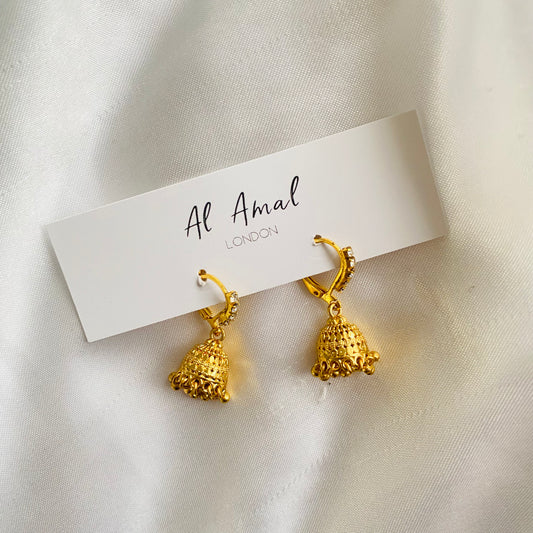 ALINA Huggie mini Jhumka with Crystal hoop