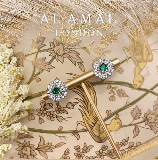 EMERALD PURE SILVER LARGE STUDS